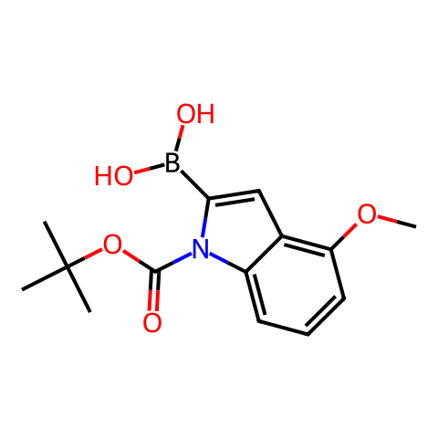 (1-(tert-Butoxycarbonyl)-4-methoxy-1H-indol-2-yl)boronic acid结构图