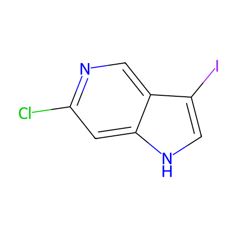 3-碘-6-氯-1H-吡咯[3,2-C]吡啶结构图