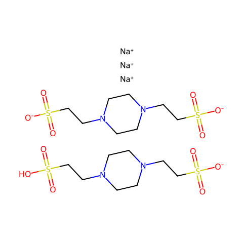 哌嗪-N,N-双(2-乙磺酸钠)结构图