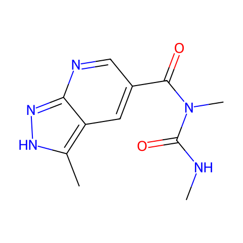 1,3-Dimethyl-1-{3-methyl-1H-pyrazolo[3,4-b]pyridine-5-carbonyl}urea结构图