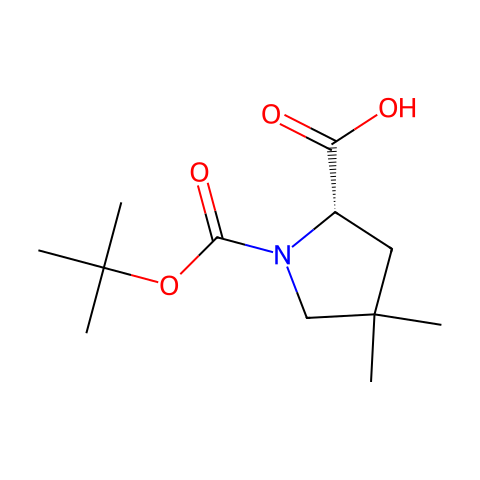 (S)-1-(tert-Butoxycarbonyl)-4,4-dimethylpyrrolidine-2-carboxylic acid结构图