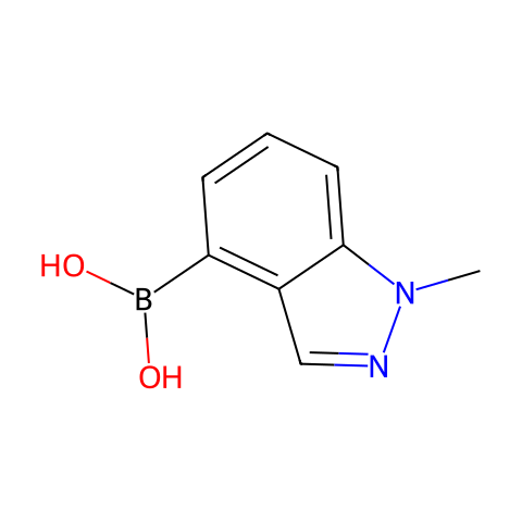 (1-甲基-1H-吲唑-4-基)硼酸结构图