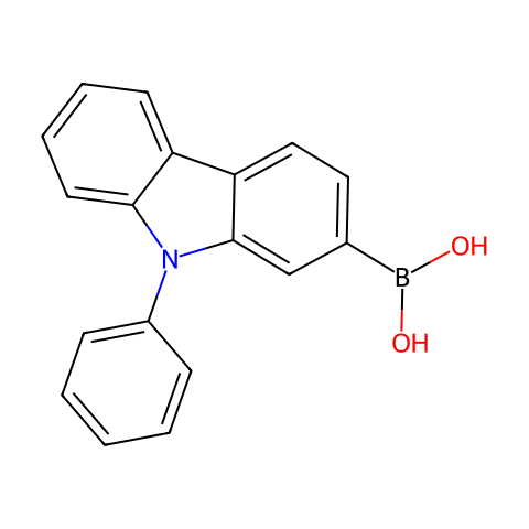 (9-苯基-9H-咔唑-2-基)硼酸结构图