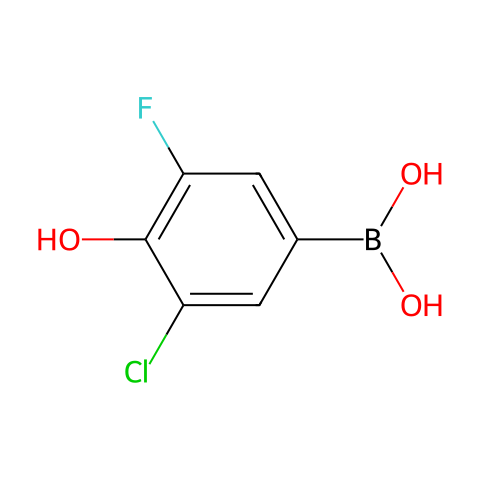 (3-Chloro-5-fluoro-4-hydroxyphenyl)boronic acid结构图