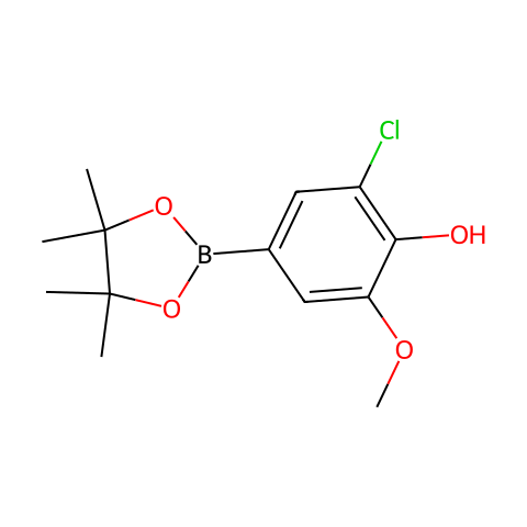 3-Chloro-4-hydroxy-5-methoxyphenylboronicacid, pinacol ester结构图