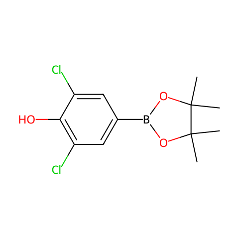 3,5-Dichloro-4-hydroxyphenylboronic acid pinacol ester结构图