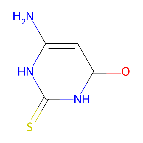 2-巯基-4-氨基-6-羟基嘧啶结构图
