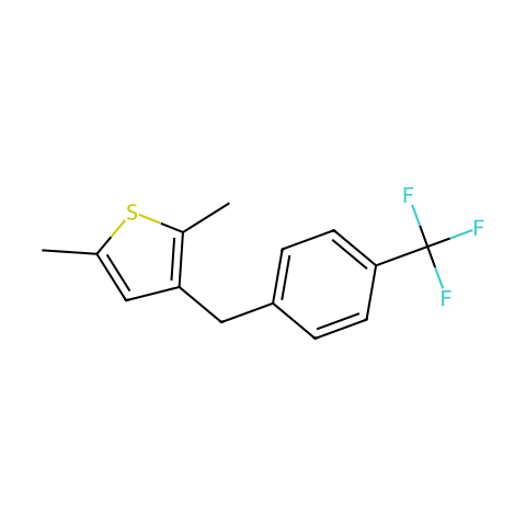 Thiophene, 2,5-dimethyl-3-[[4-(trifluoromethyl)phenyl]methyl]-结构图