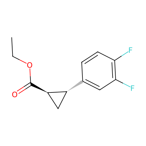 Cyclopropanecarboxylic acid, 2-(3,4-difluorophenyl)-, ethyl ester,(1R,2R)-结构图