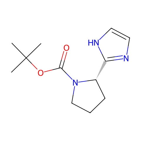 tert-Butyl (2S)-2-(1H-imidazol-2-yl)pyrrolidine-1-carboxylate结构图