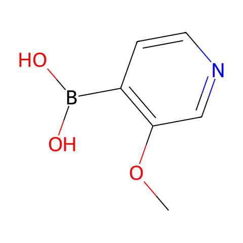 3-甲氧基吡啶-4-硼酸（含有数量不等的酸酐）结构图