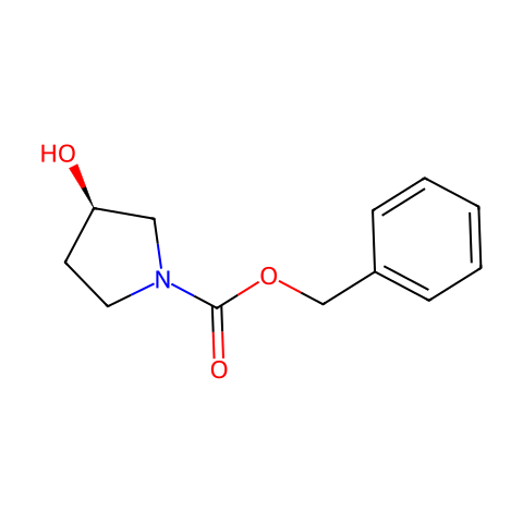 (R)-(-)-1-Cbz-3-羟基吡咯烷结构图