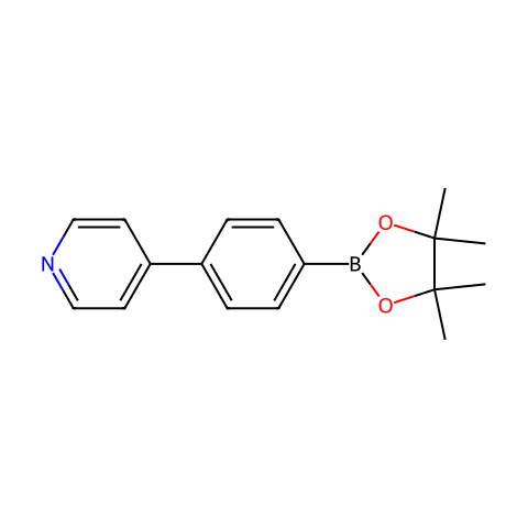 4-[4-(4,4,5,5-四甲基-1,3,2-二氧杂环戊硼烷-2-基)苯基]吡啶结构图