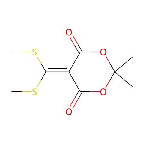 5-[BIS(METHYLSULFANYL)METHYLENE]-2,2-DIMETHYL-1,3-DIOXANE-4,6-DIONE结构图