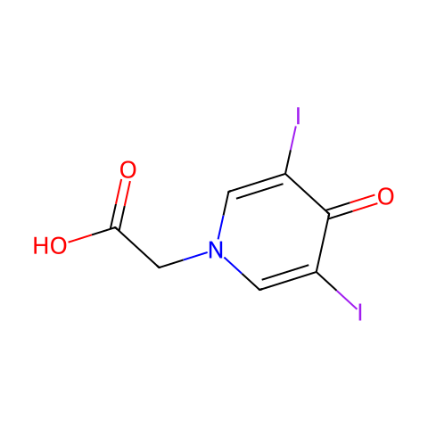 3,5-二碘-4-吡啶酮-1-乙酸结构图