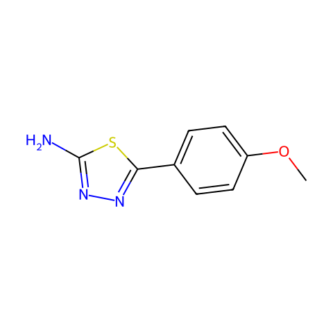 2-Amino-5-(4-Methoxyphenyl)-1,3,4-Thiadiazole结构图