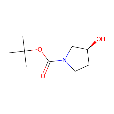 (S)-1-Boc-3-羟基吡咯烷结构图