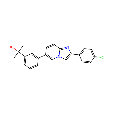 2-(3-(2-(4-chlorophenyl)imidazo[1,2-a]pyridin-6-yl)phenyl)propan-2-ol结构图