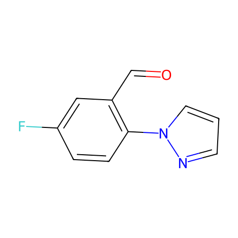 5-Fluoro-2-(1H-pyrazol-1-yl)benzaldehyde结构图