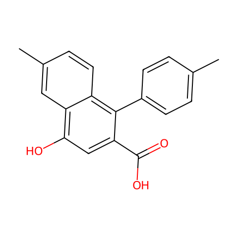 4-羟基-6-甲基-1-对甲苯基-[2]萘甲酸结构图