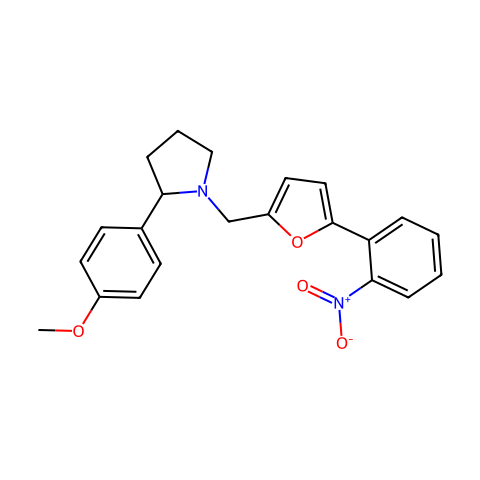 2-(4-methoxyphenyl)-1-{[5-(2-nitrophenyl)furan-2-yl]methyl}pyrrolidine结构图