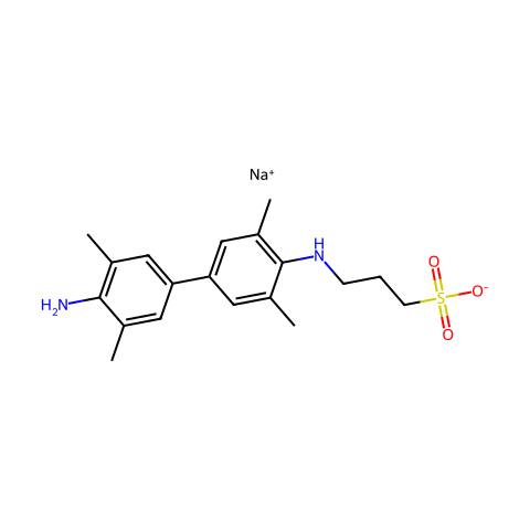 N-(3-磺丙基)-3,3',5,5'-四甲基联苯胺钠盐结构图