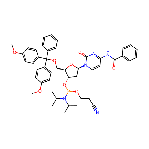 DMT-dC(bz)亚磷酰胺单体结构图