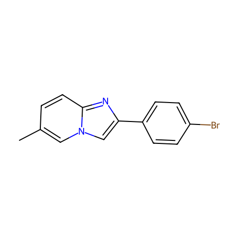 2-(4-溴苯基)-6-甲基咪唑[1,2-A]吡啶结构图
