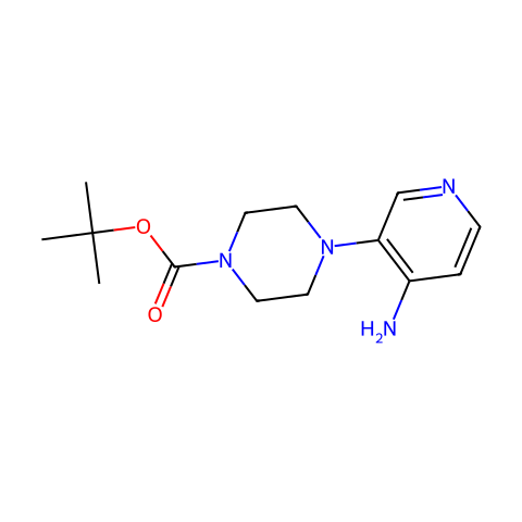 4-(4-氨基-3-吡啶基)-1-哌嗪羧酸,1,1-二甲基乙酯结构图
