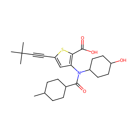 VX-222（VCH-222,Lomibuvir）,非核苷抑制剂结构图
