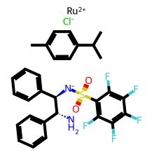 氯{[(1R,2R)-(-)-2 - 氨基- 1,2 -二苯基乙基](五氟苯磺酰)氨基}(对伞花烃)钌(II)结构图