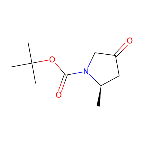 (R)-2-甲基-4-氧代-1-吡咯烷羧酸叔丁酯结构图