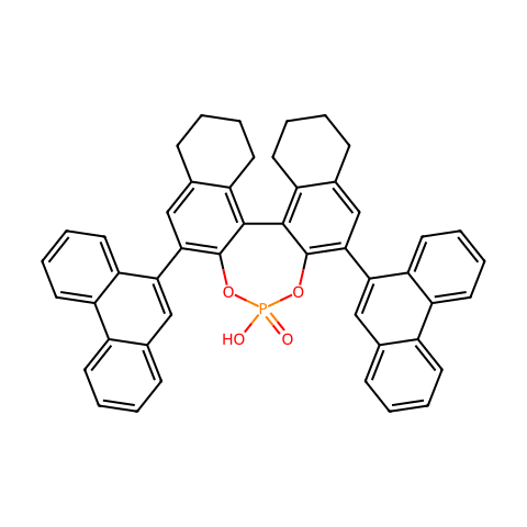 (S)-3,3'-双(9-菲基)-5,5',6,6',7,7',8,8'-八氢-1,1'-联萘酚磷酸酯结构图