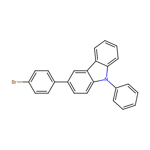 3-(4-溴苯基)-9-苯基咔唑结构图