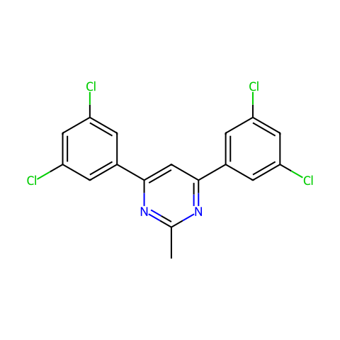 4,6-双（3,5-二氯苯基）-2-甲基嘧啶结构图