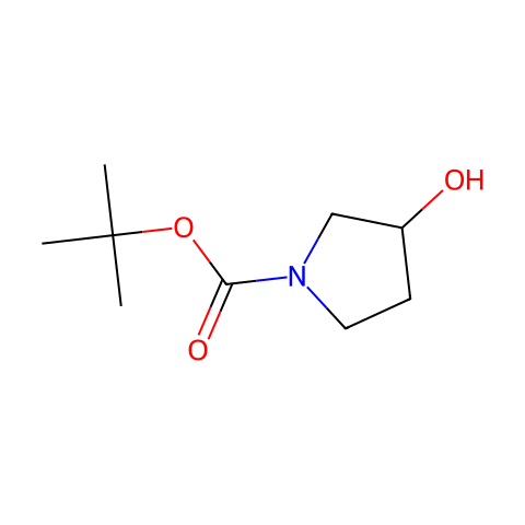1-Boc-3-羟基吡咯烷结构图