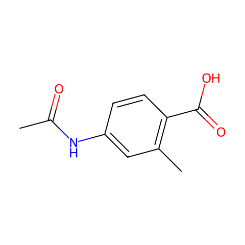 4-乙酰氨基-2-甲基苯甲酸结构图