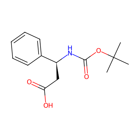 Boc-(S)-3-氨基-3-苯基丙酸结构图