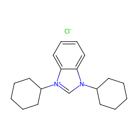 1,3 - 二环己基苯并咪唑氯化物结构图