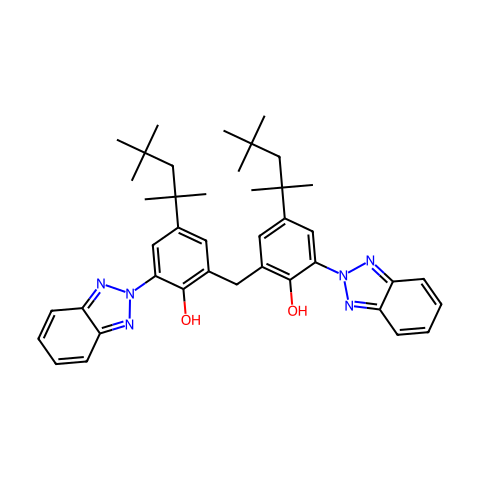 2,2'-亚甲基双[6-(苯并三唑-2-基)-4-叔辛基苯酚]结构图