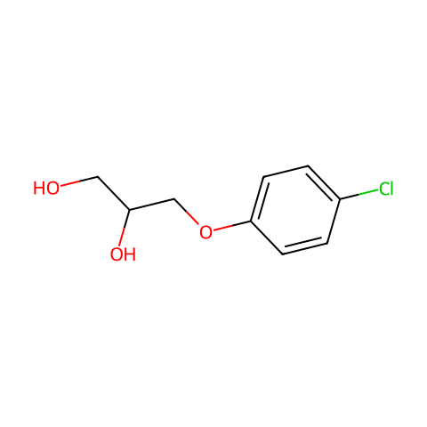 3-(4-氯苯氧基)-1,2-丙二醇结构图
