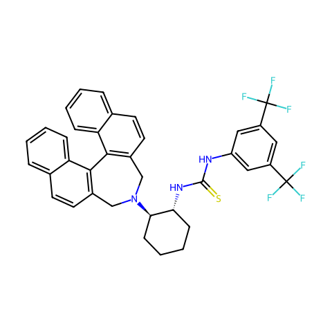 N-[3,5-双(三氟甲基)苯基]-N'-[(1R,2R)-2-[(11BR)-3,5-二氢-4H-联萘并[2,1-C:1',2'-E]氮杂卓-4-基]环己基]硫脲结构图