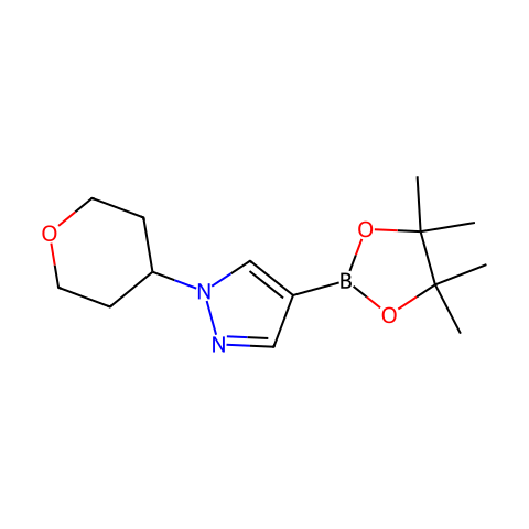 1-(Tetrahydropyran-4-yl)-1H-pyrazole-4-boronic acid pinacol ester结构图
