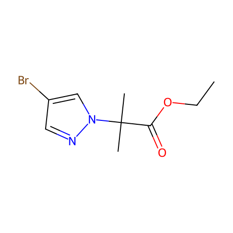 1H-Pyrazole-1-acetic acid, 4-bromo-α,α-dimethyl-, ethyl ester结构图