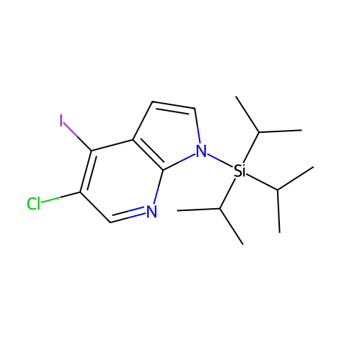 5-CHLORO-4-IODO-1-(TRIISOPROPYLSILYL)-1H-PYRROLO[2,3-B]PYRIDINE结构图