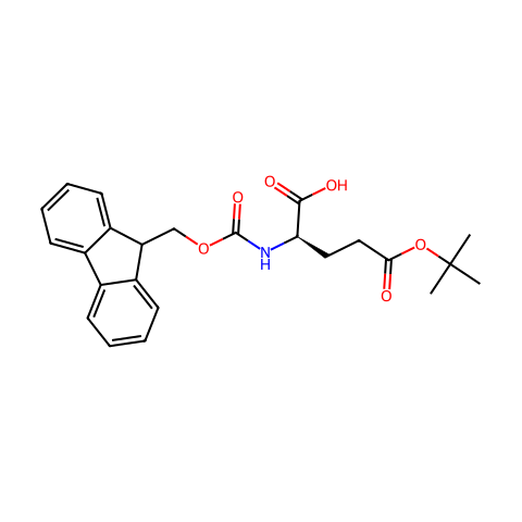 N-芴甲氧羰基-D-谷氨酸 gamma-叔丁酯结构图