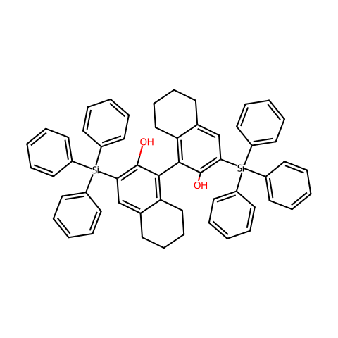 (R)-3,3'-双(三苯基硅基)-5,5',6,6',7,7',8,8'-八氢-1,1'-联萘酚结构图