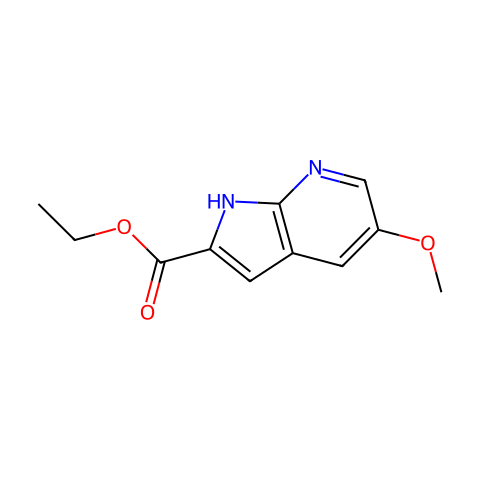 1H-Pyrrolo[2,3-b]pyridine-2-carboxylic acid, 5-methoxy-, ethyl ester结构图