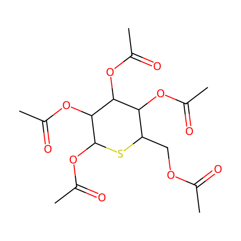 1,2,3,4,6-五-O-乙酰基-5-硫代-D-吡喃葡萄糖结构图