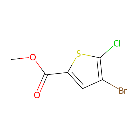 2-Thiophenecarboxylic acid, 4-bromo-5-chloro-, methyl ester结构图